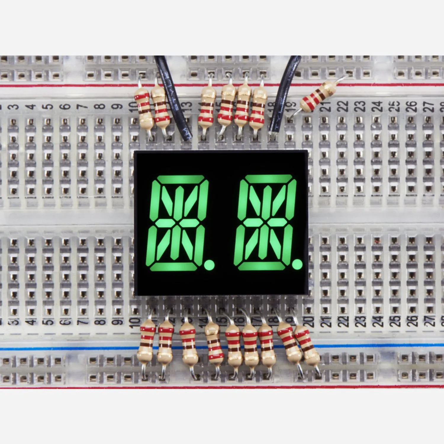 Photo of Dual Alphanumeric Display - Green 0.54 Digit Height - Pack of 2