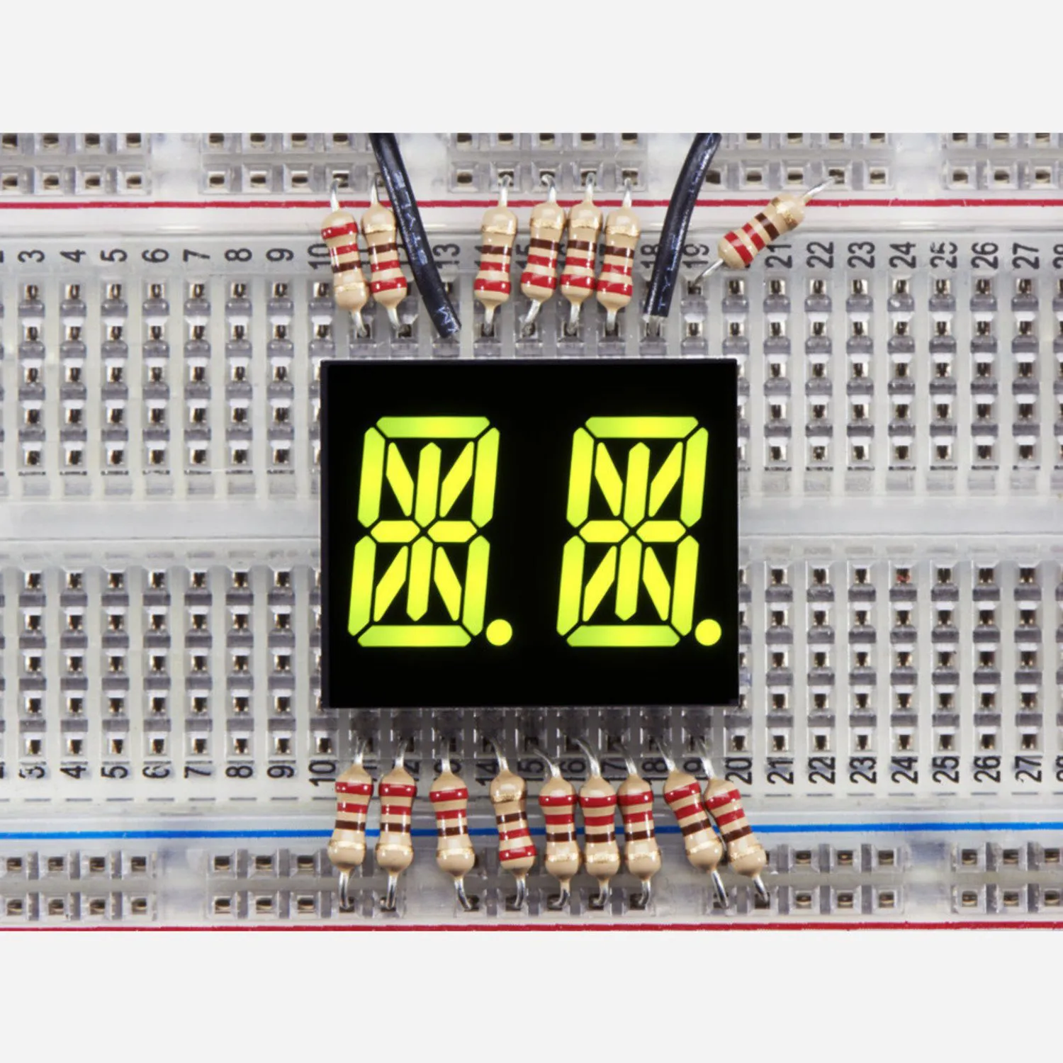 Photo of Dual Alphanumeric Display - Yellow-Green 0.54 - Pack of 2