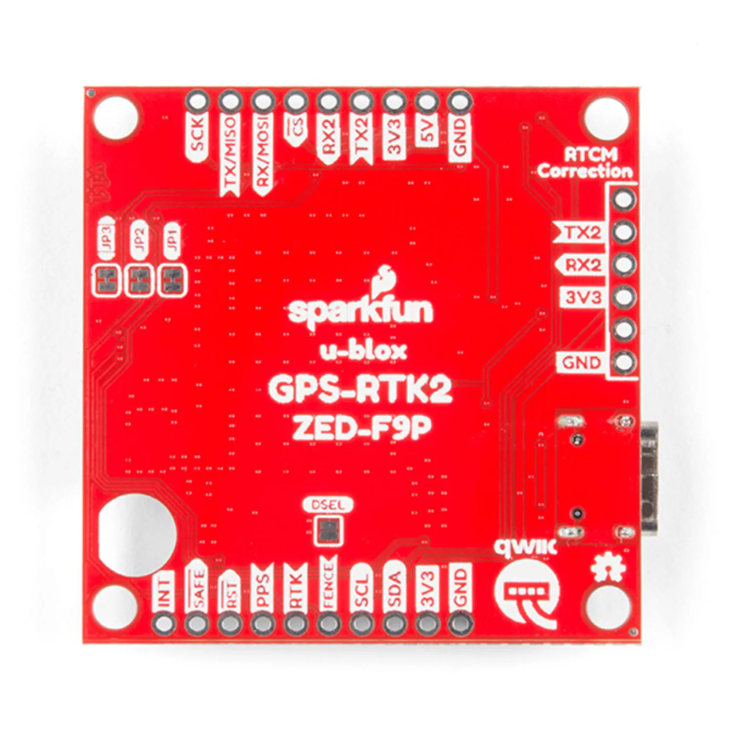 Photo of SparkFun GPS-RTK2 Board - ZED-F9P (Qwiic)