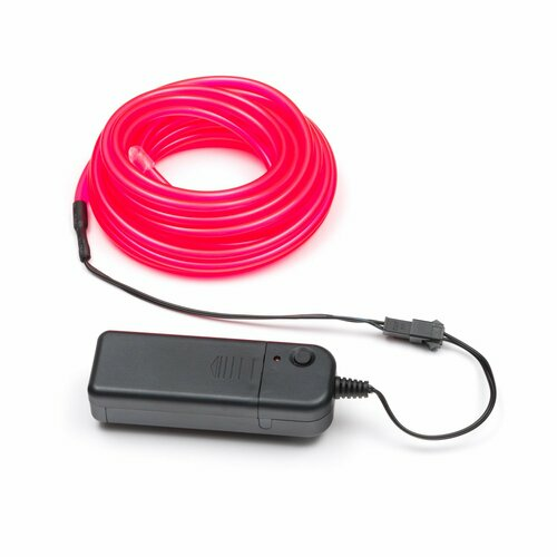 5M Flexible el wire with battery holder 5mm - Pink