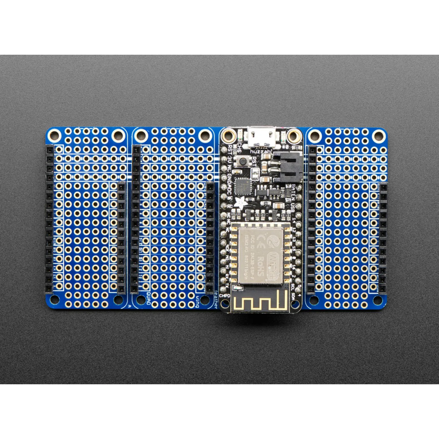 Photo of Adafruit Quad Side-By-Side FeatherWing Kit with Headers