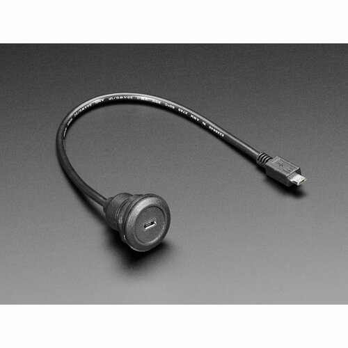 Micro B Round Panel Mount Extension Cable - 30cm
