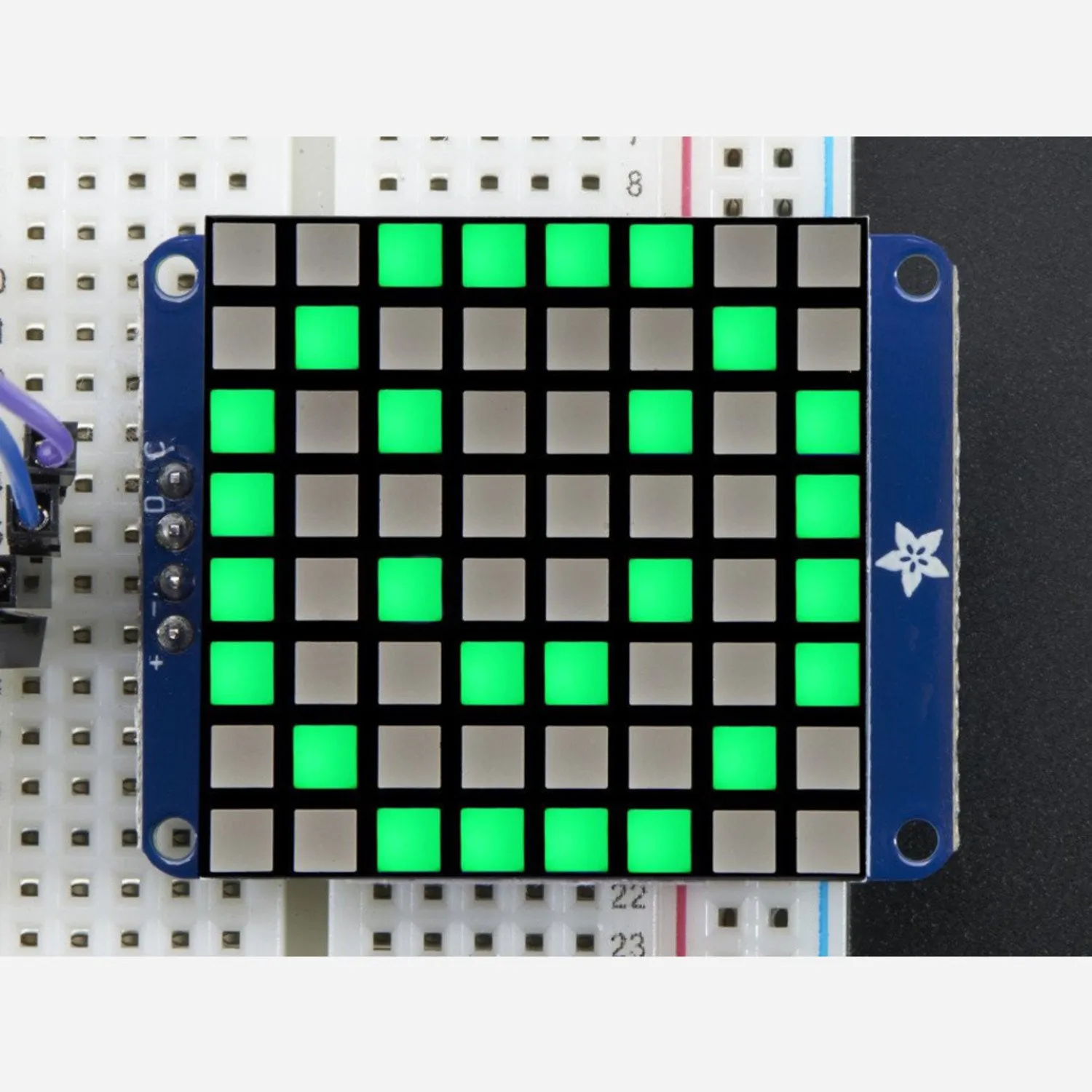 Photo of Small 1.2 8x8 Bright Square LED Matrix + Backpack - Green