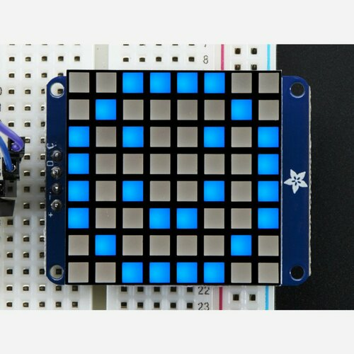 Small 1.2 8x8 Bright Square LED Matrix + Backpack - Blue