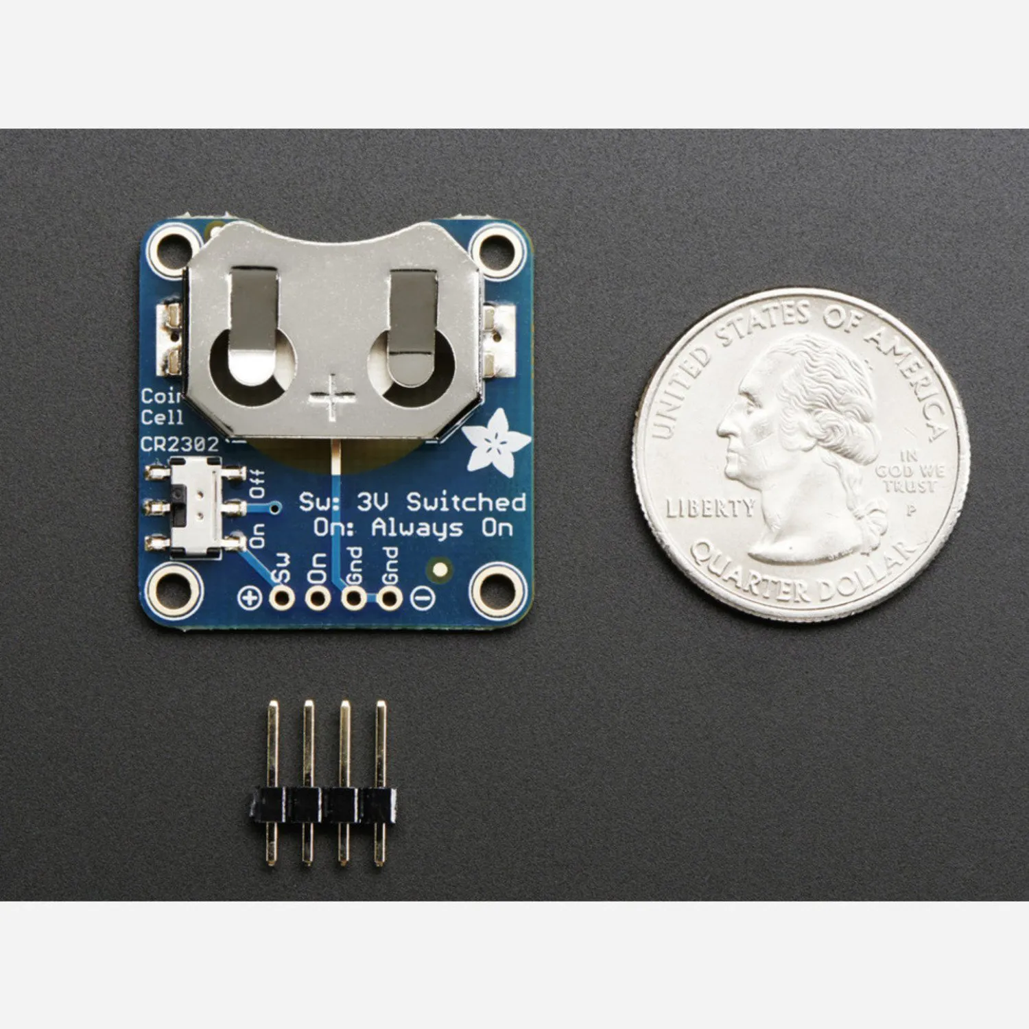 Photo of 20mm Coin Cell Breakout w/On-Off Switch (CR2032)