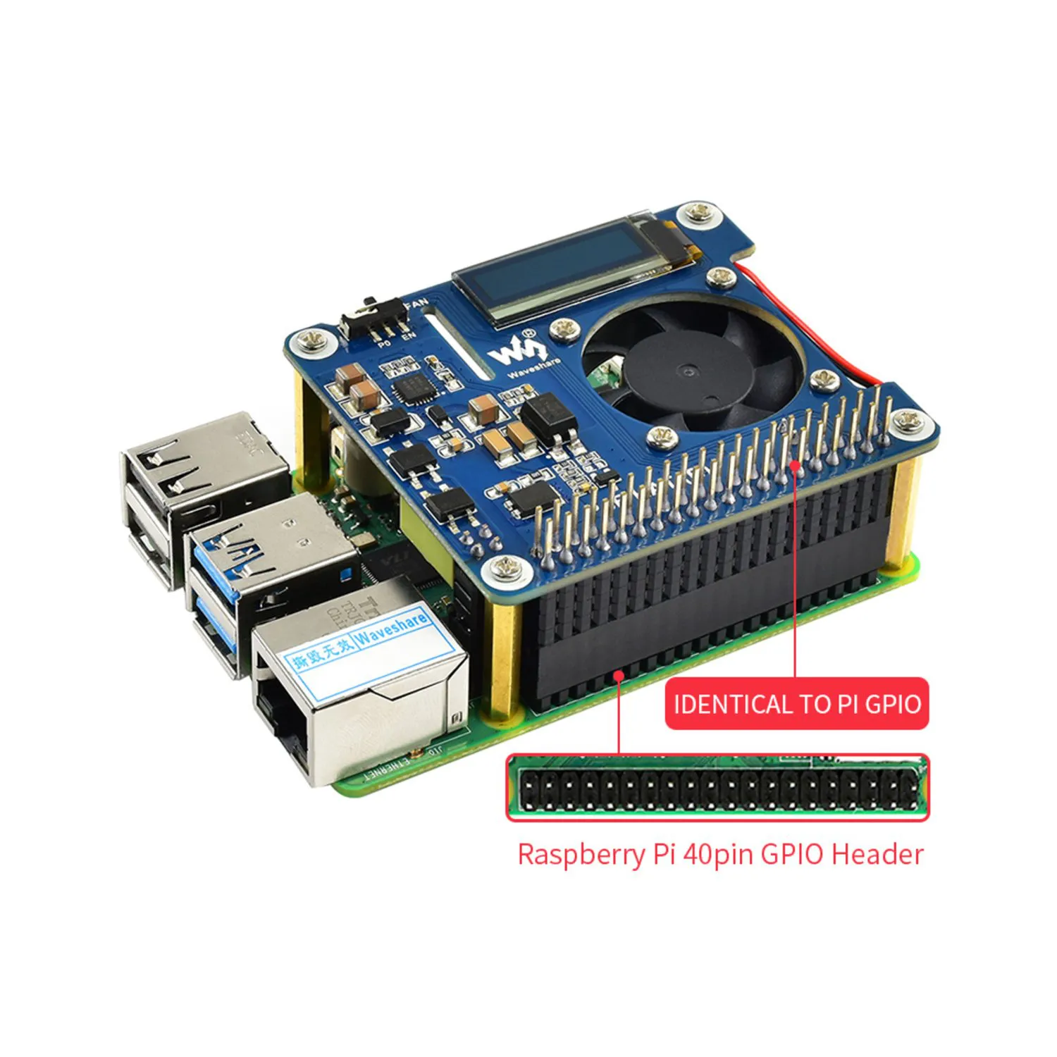 Photo of Power over Ethernet HAT (B) for Raspberry Pi 3B+/4B and 802.3af PoE network