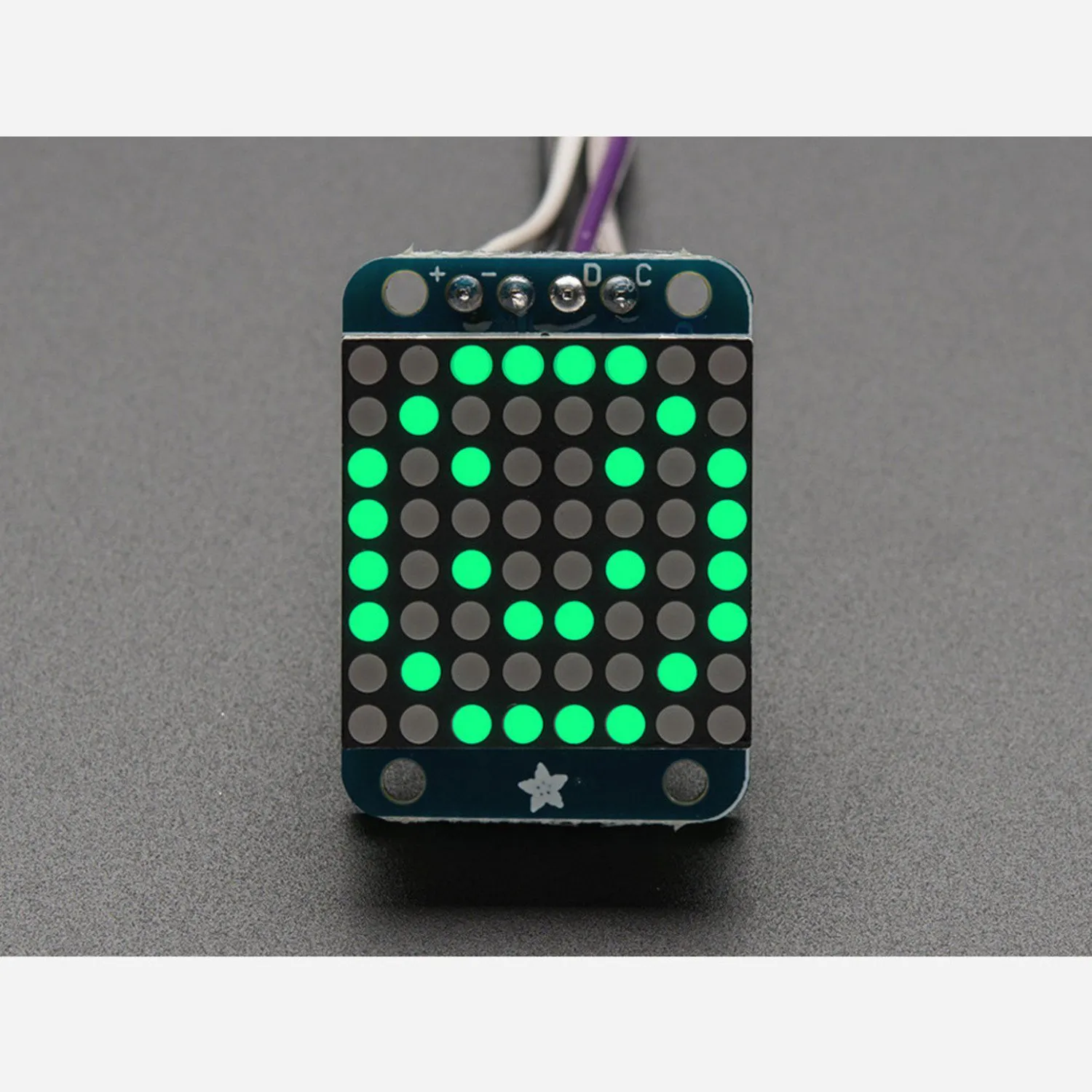 Photo of Adafruit Mini 0.7 8x8 LED Matrix w/I2C Backpack - Pure Green
