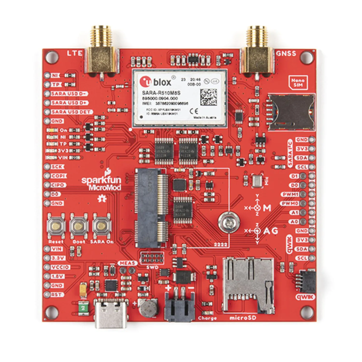 Photo of SparkFun MicroMod Asset Tracker Carrier Board