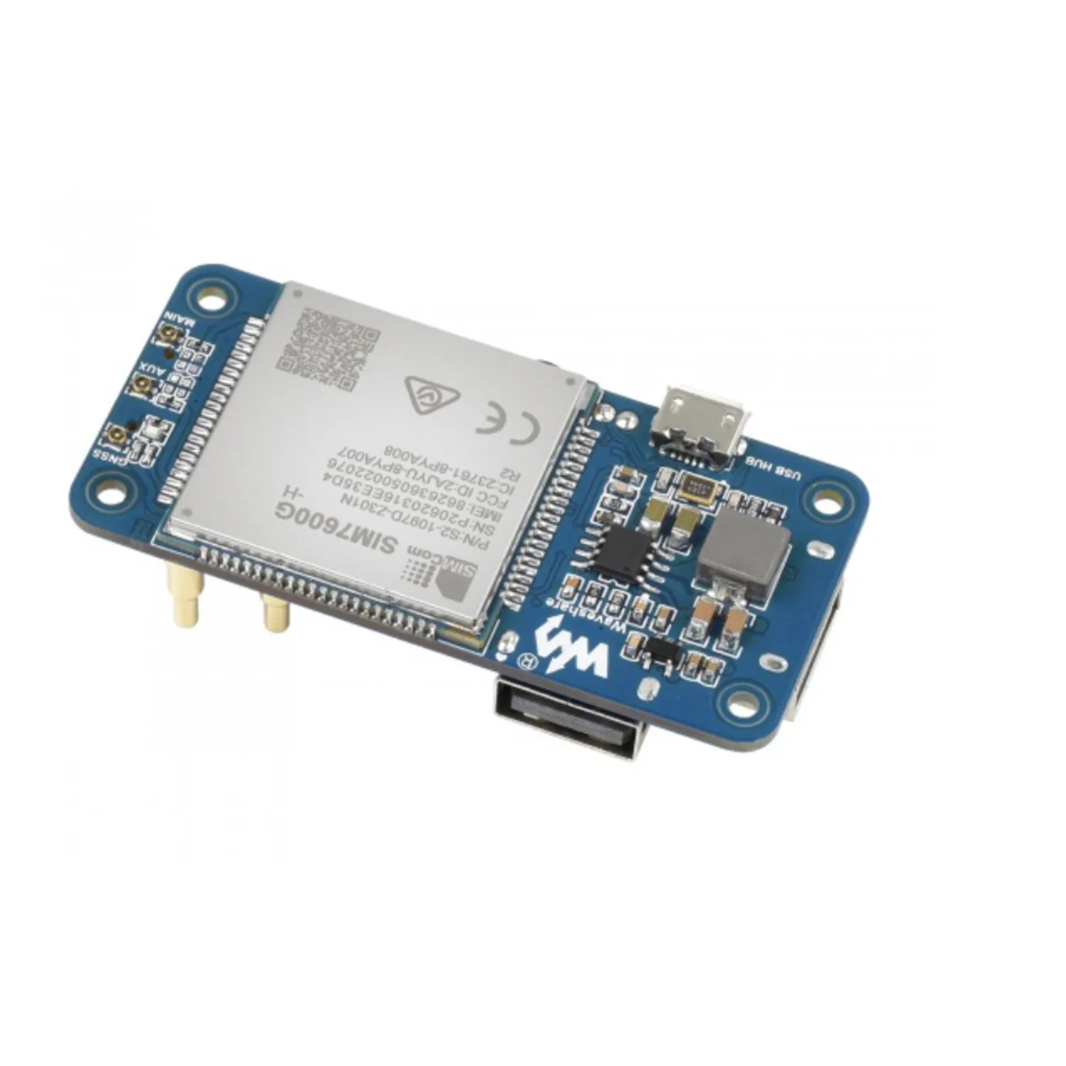 Photo of SIM7600G-H 4G HAT (B) for Raspberry Pi, LTE Cat-4 4G / 3G / 2G Support, GNSS Positioning, Global Band