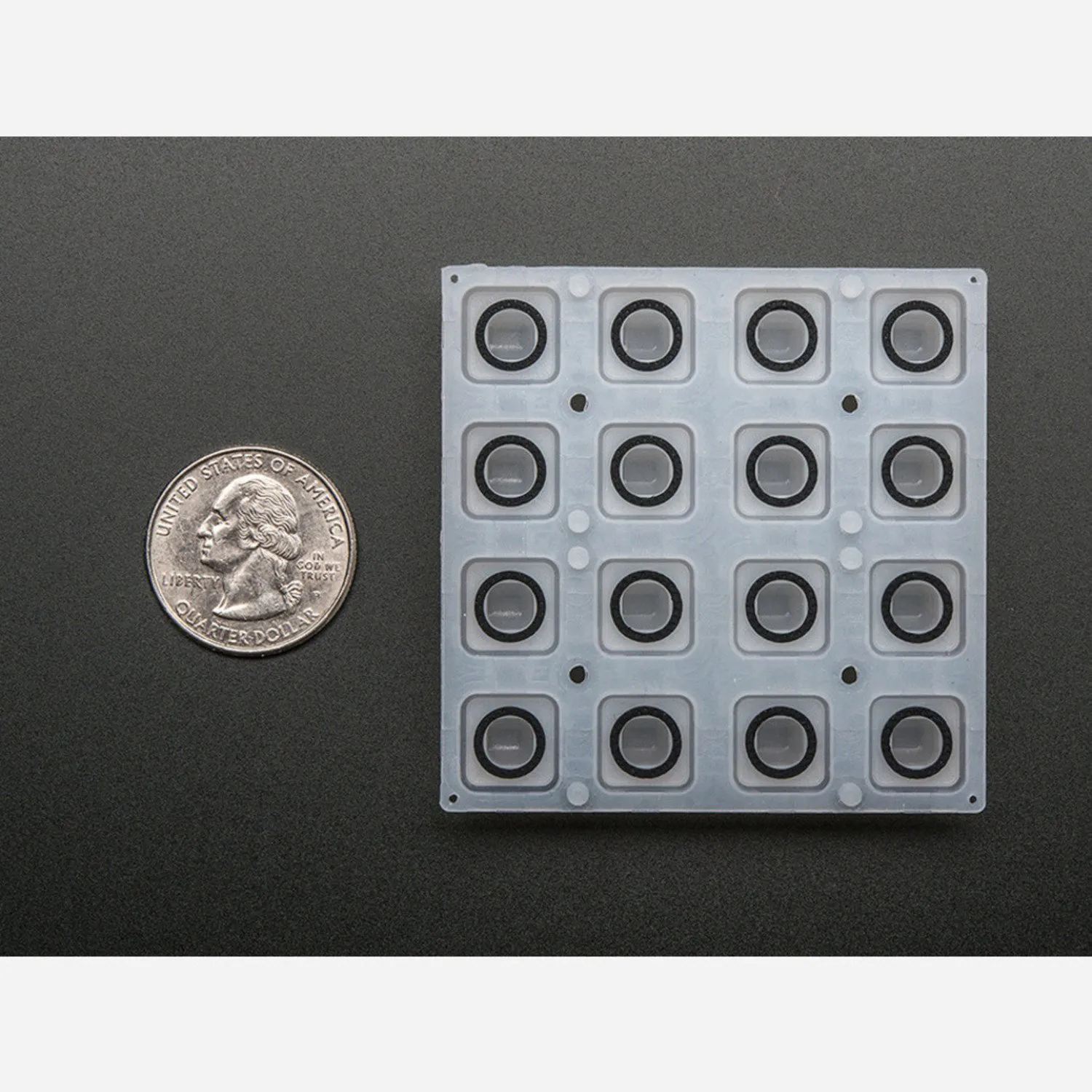 Photo of Silicone Elastomer 4x4 Button Keypad - for 3mm LEDs