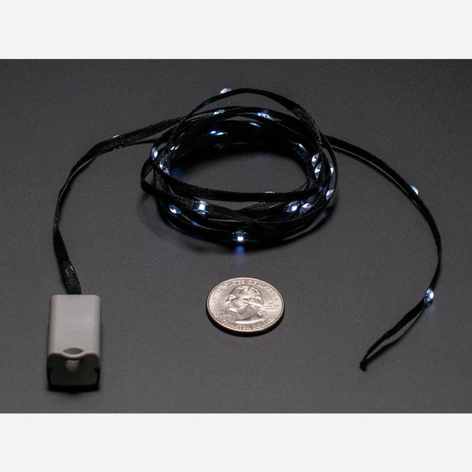 Photo of Litex White LEDs on Black Fabric Ribbon Pack - 1.5 meter 30 LEDs