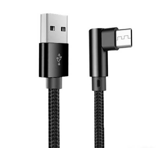 Right Angle USB Fabric Cable - A/MicroB (LB-LS4548) | Little Bird