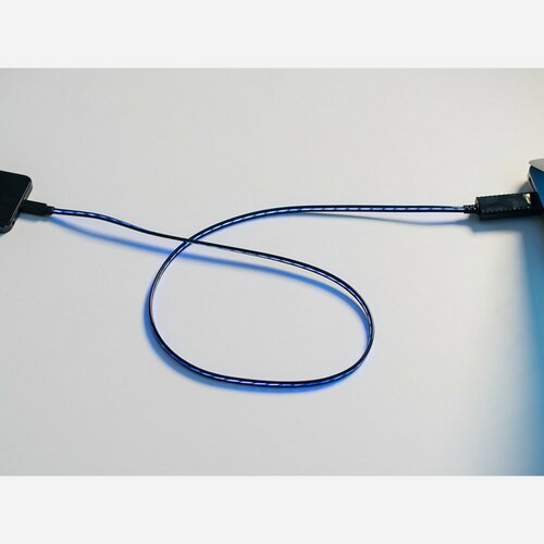 Flowing Effect iOS Lightning Cable - Black w/Aqua EL