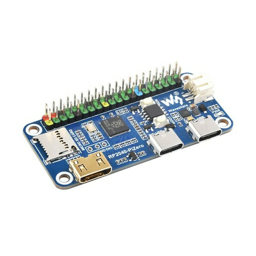 Waveshare RP2040-PiZero Development Board, Based On The Raspberry Pi RP2040 Dual-core Processor, 264KB SRAM And 16MB Onboard Flash Memory