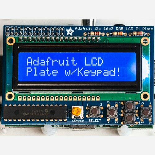 Adafruit BlueWhite 16x2 LCD+Keypad Kit for Raspberry Pi