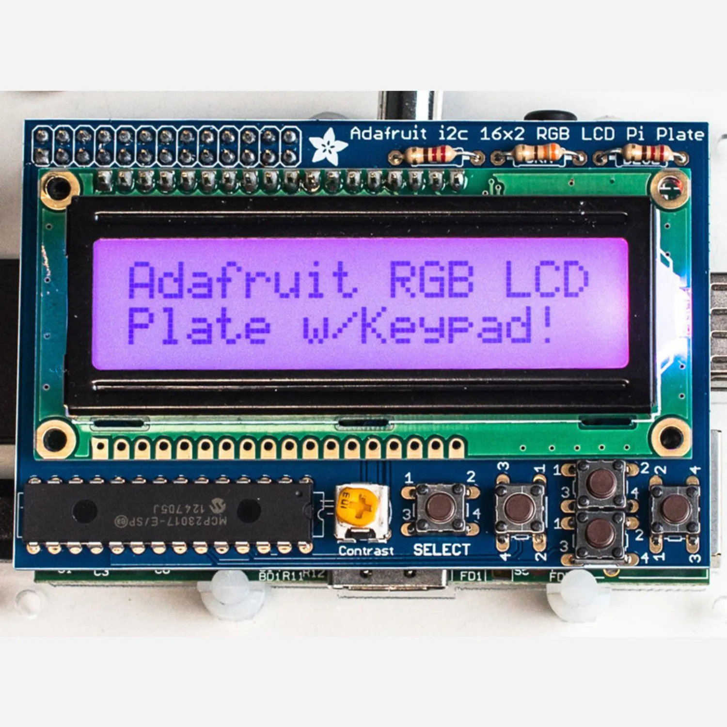 Photo of Adafruit RGB Positive 16x2 LCD+Keypad Kit for Raspberry Pi