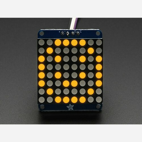 Adafruit Small 1.2 8x8 LED Matrix w/I2C Backpack - Yellow
