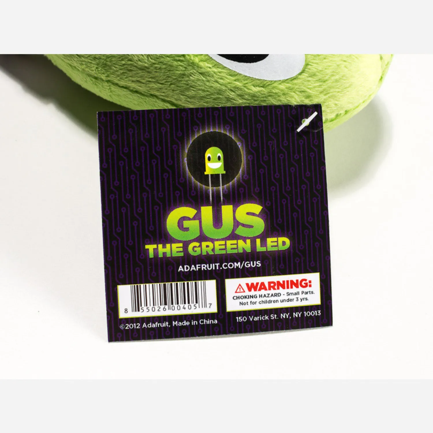 Photo of Gus the Green LED - Circuit Playground Plushie