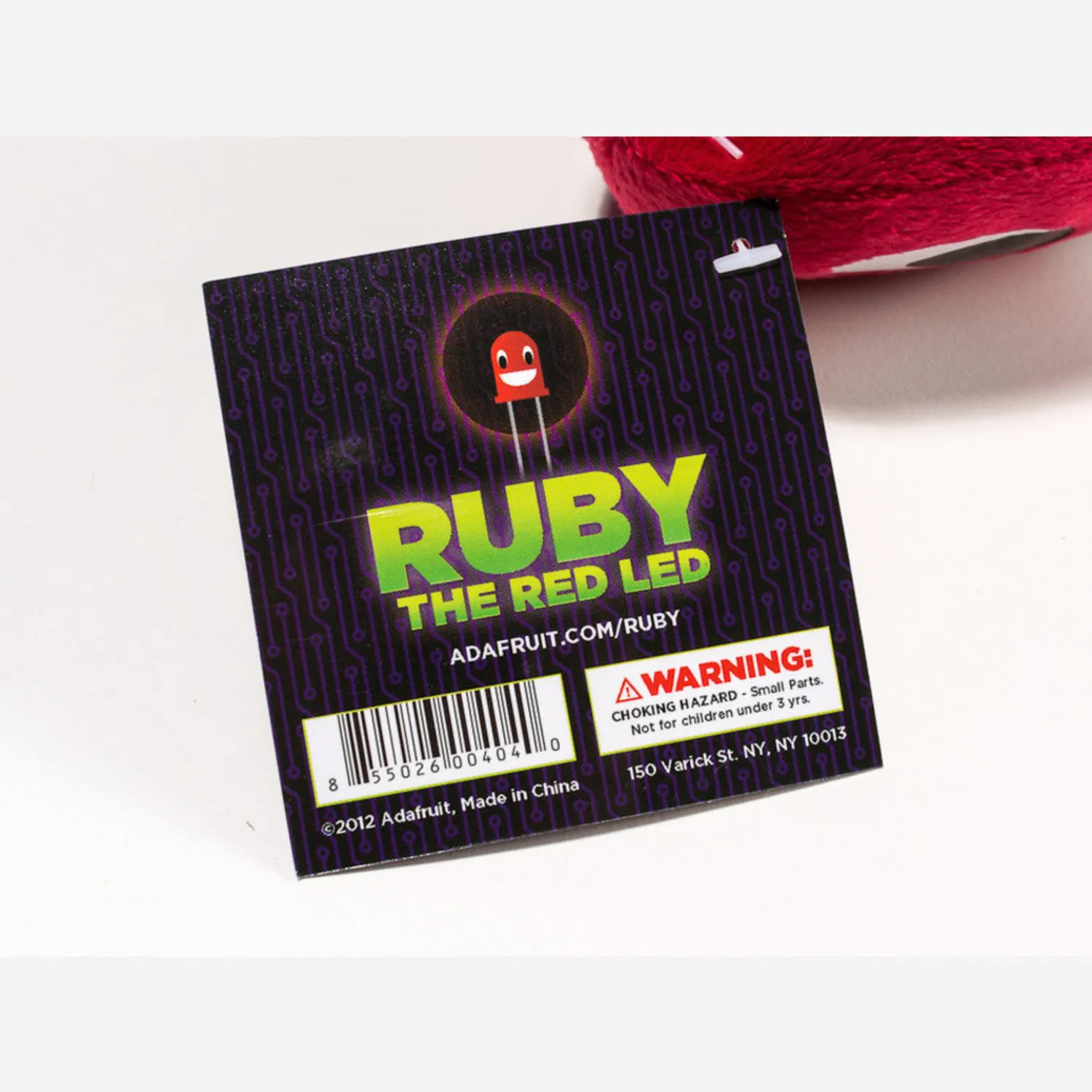 Photo of Ruby the Red LED - Circuit Playground Plushie