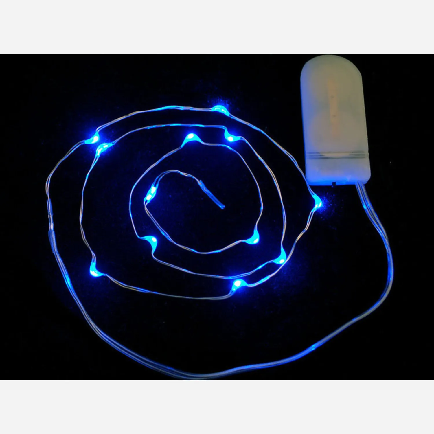 Photo of Wire Light LED Strand - 12 Blue LEDs + Coin Cell Holder
