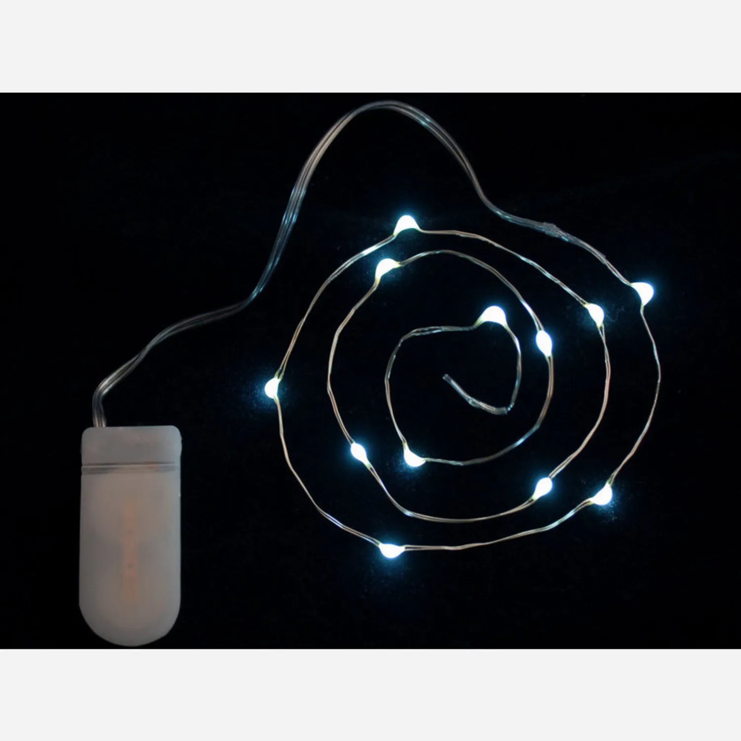 Photo of Wire Light LED Strand - 12 Cool White LEDs + Coin Cell Holder