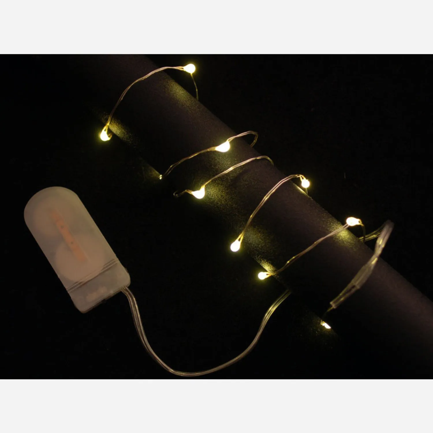 Photo of Wire Light LED Strand - 12 Warm White LEDs + Coin Cell Holder