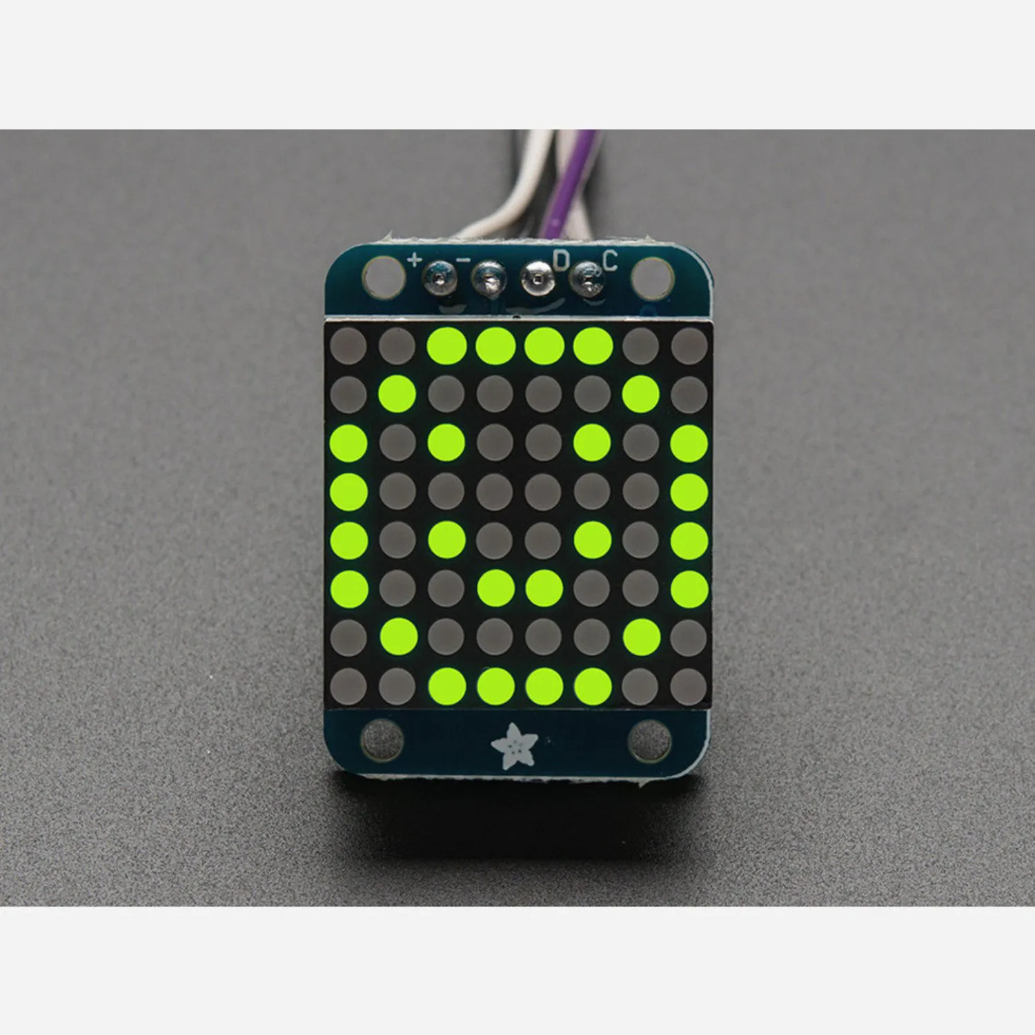 Photo of Adafruit Mini 0.7 8x8 LED Matrix w/I2C Backpack - Yellow-Green