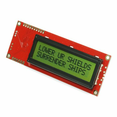 Serial Enabled 16x2 LCD - Black on Green 5V