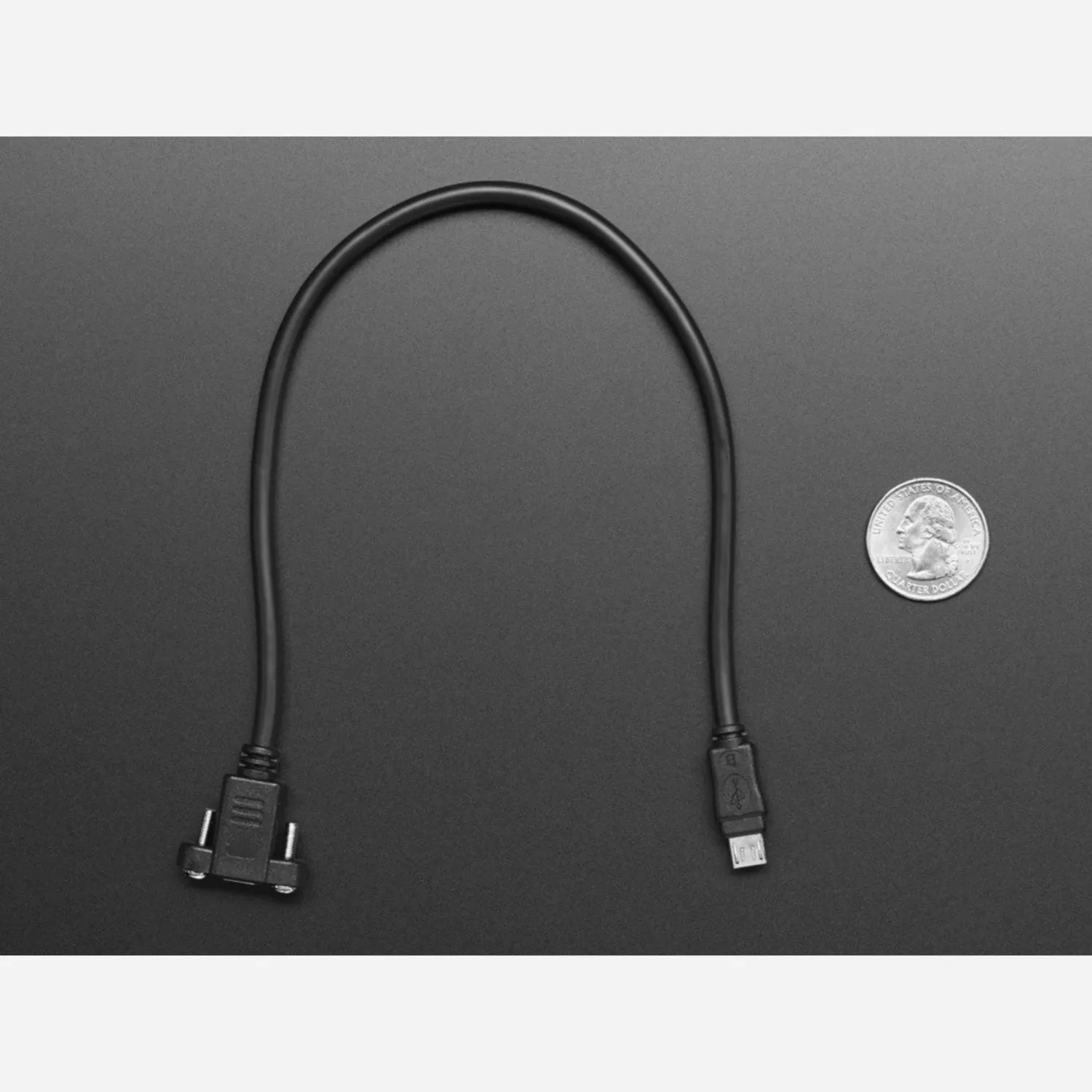 Photo of Panel Mount Extension USB Cable - Micro B Male to Micro B Female