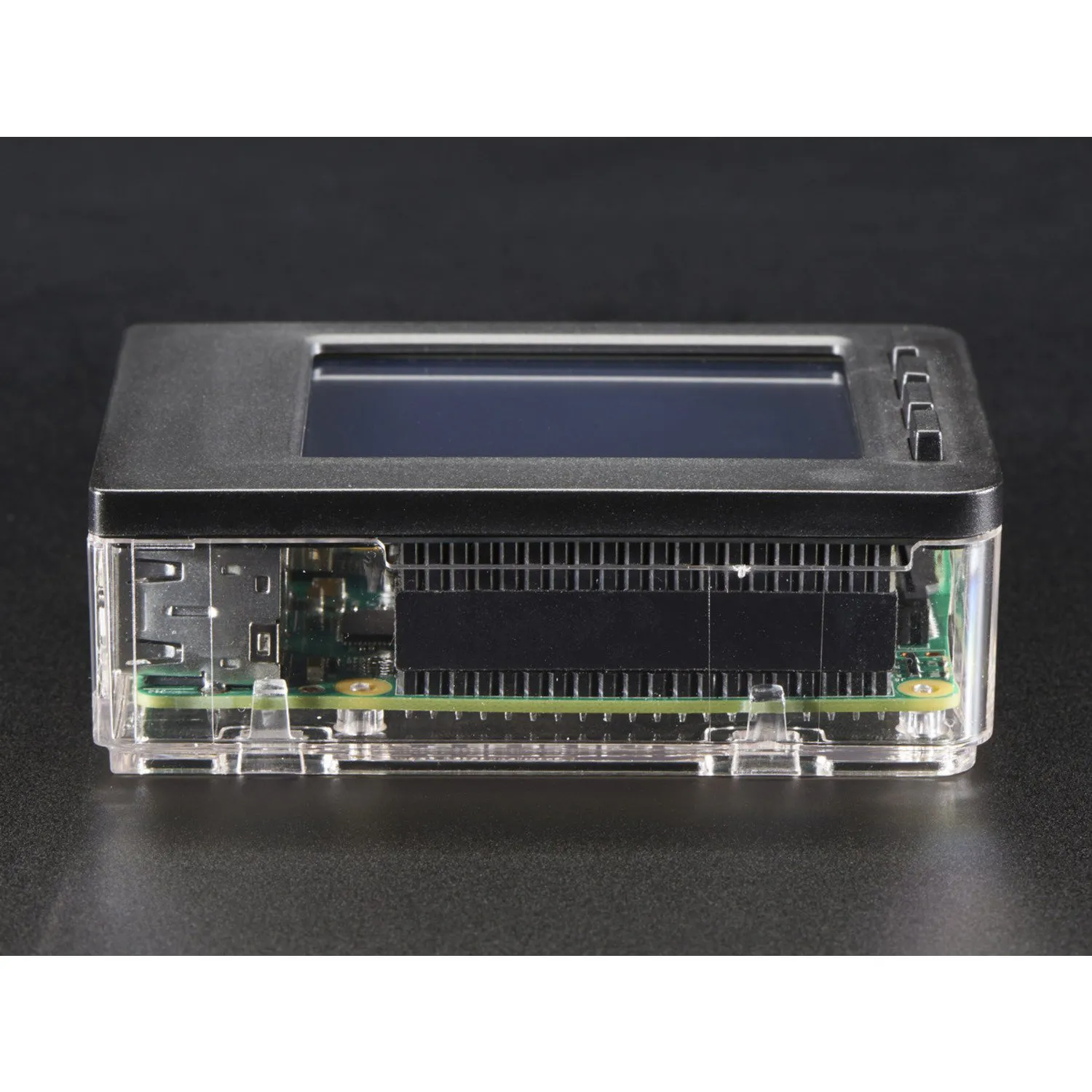 Photo of Pi Model B+ / Pi 2 / Pi 3 - Case Base and Faceplate Pack - Clear [for 2.8 PiTFT]
