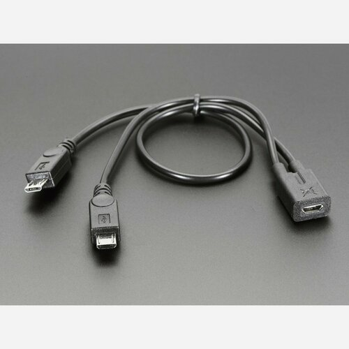 Micro B USB 2-Way Y Splitter Cable