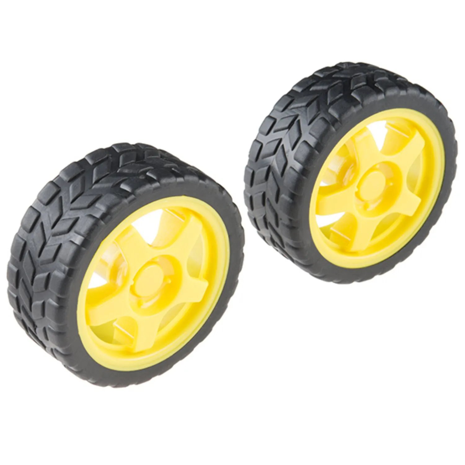 Photo of Wheel - 65mm (Rubber Tire, Pair)