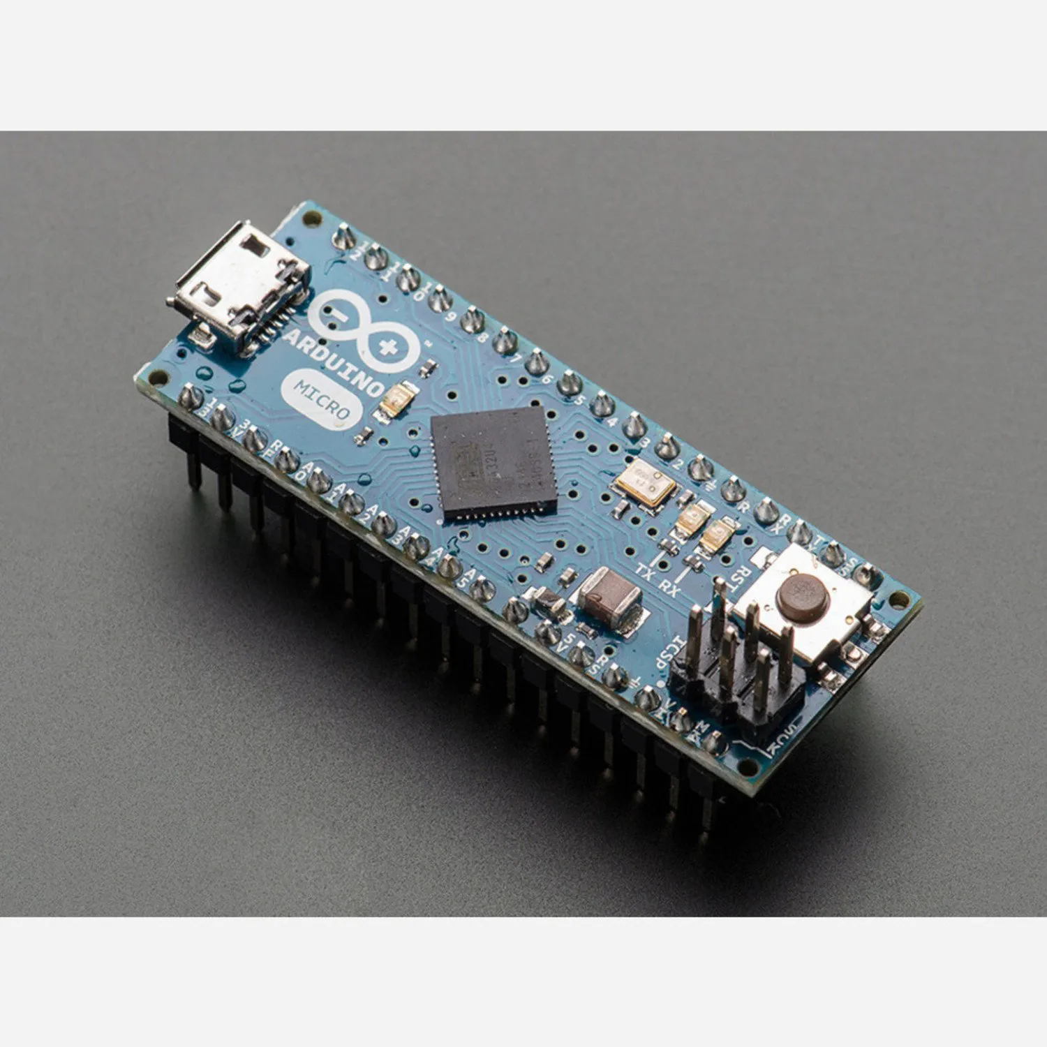 Photo of Arduino Micro with Headers - 5V 16MHz - (ATmega32u4 - assembled)