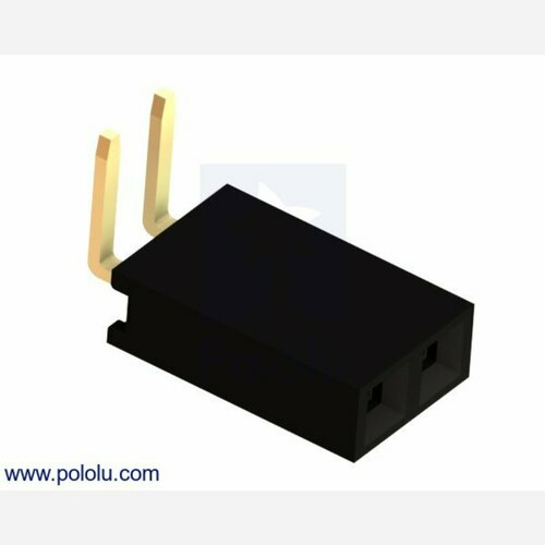 0.100 (2.54 mm) Female Header: 1x2-Pin, Right-Angle