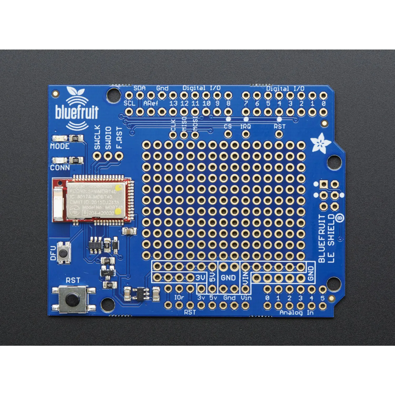 Photo of Adafruit Bluefruit LE Shield - Bluetooth LE for Arduino