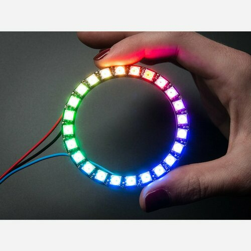 Adafruit NeoPixel Ring - RGB LED w/ Integrated Drivers - 24 pixel