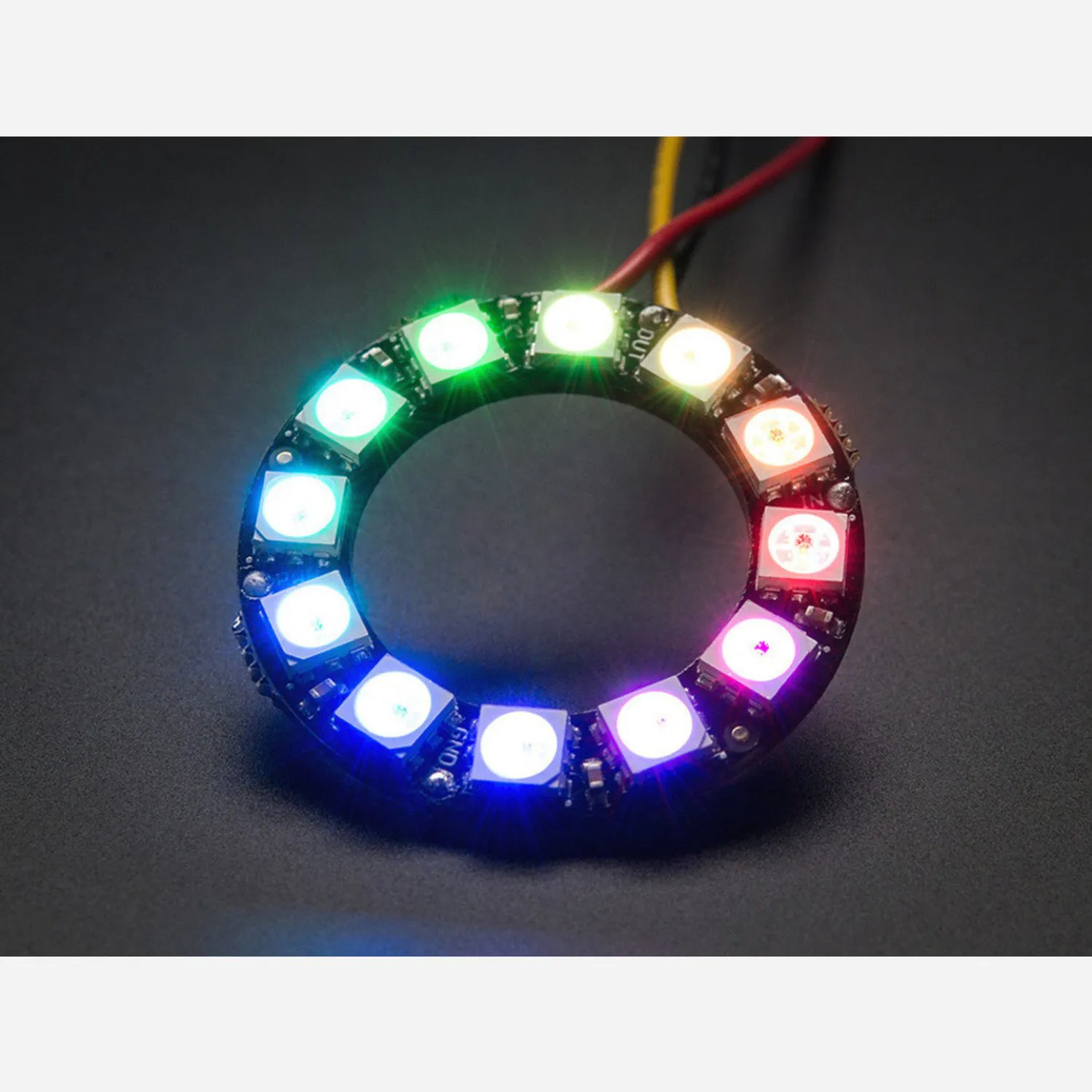Photo of Adafruit NeoPixel Ring - RGB LED w/ Integrated Drivers - 12 pixel
