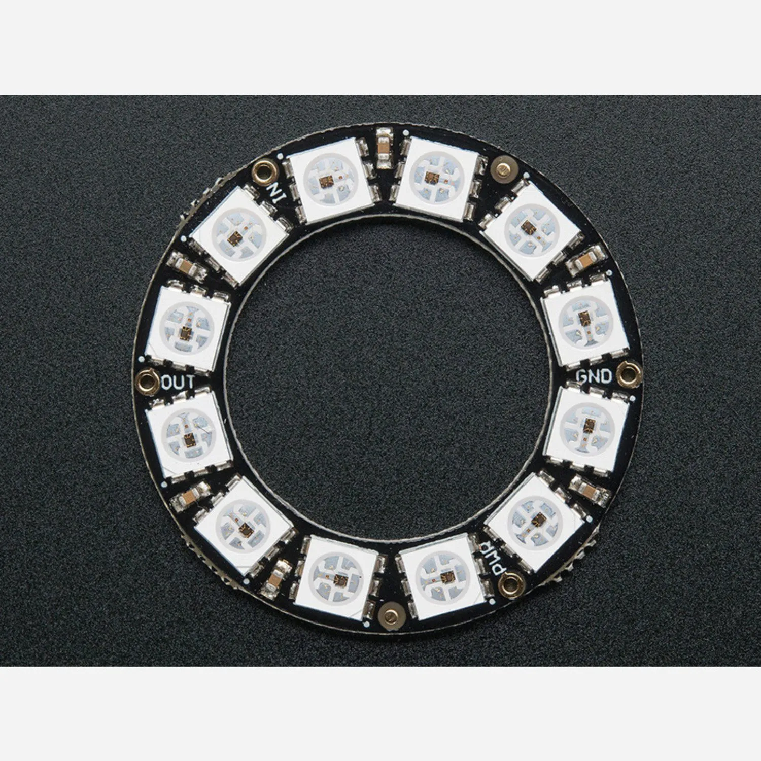Photo of Adafruit NeoPixel Ring - RGB LED w/ Integrated Drivers - 12 pixel