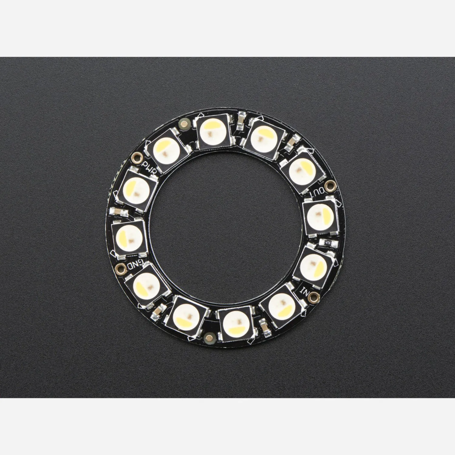 Photo of NeoPixel Ring - 12 x 5050 RGBW LEDs w/ Integrated Drivers - Warm White - ~3000K