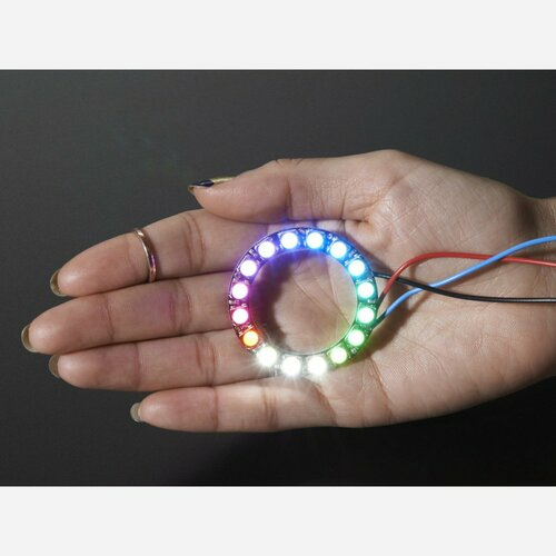 NeoPixel Ring - 16 x 5050 RGBW LEDs w/ Integrated Drivers - Cool White - ~6000K