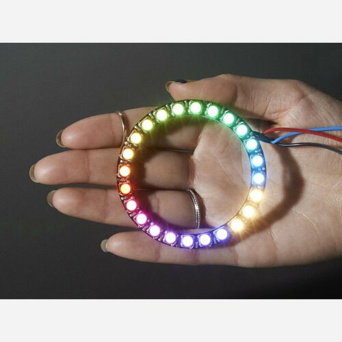 NeoPixel Ring - 24 x 5050 RGBW LEDs w/ Integrated Drivers - Warm White - ~3000K