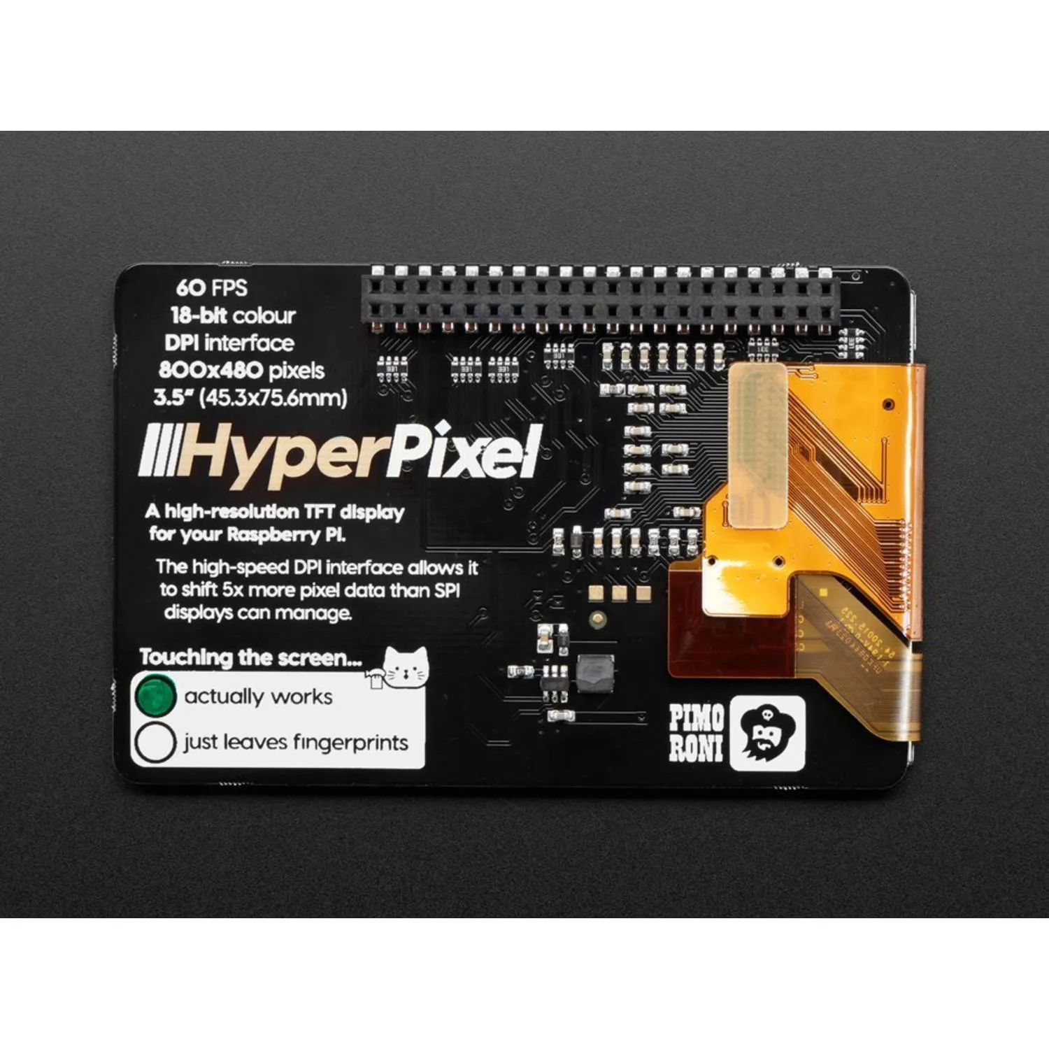 Photo of Pimoroni HyperPixel - 3.5 Hi-Res Display for Raspberry Pi