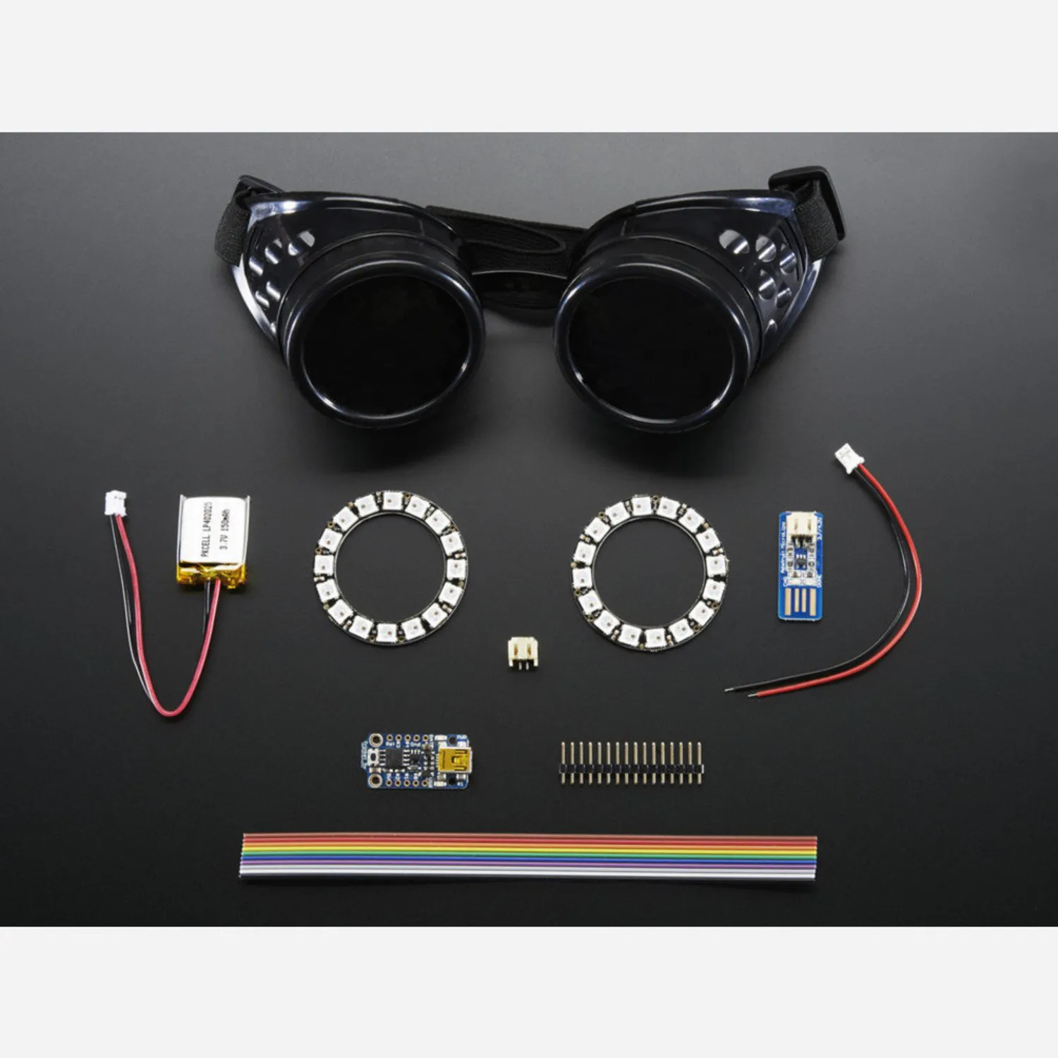 Photo of Trinket-Powered NeoPixel Goggle Kit Pack