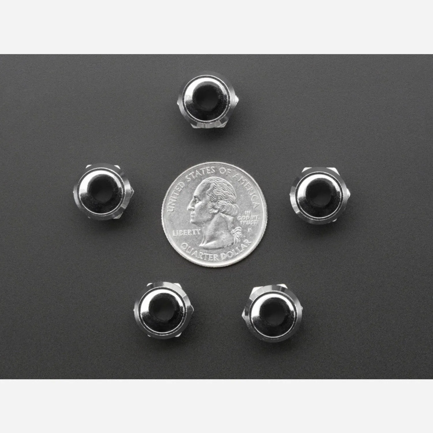 Photo of 5mm Chromed Metal Wide Concave Bevel LED Holder - Pack of 5